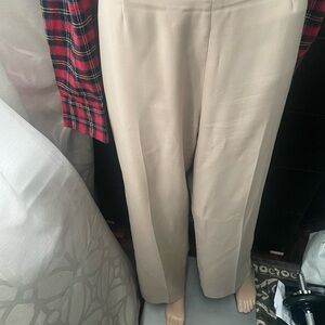 Tan Structured Trousers with Straight-Leg Silhouette